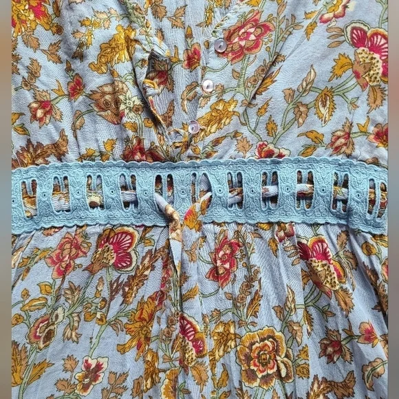 Derek Heart Blue Flower Paisley Flowy Dress Small - Picture 4 of 5